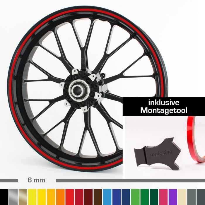 Felgenrandaufkleber 6mm mit Montagetool Motorrad main product photo